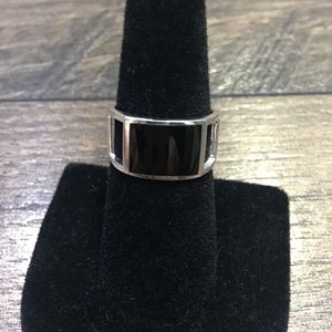 STERLING SILVER BLACK ONYX RING